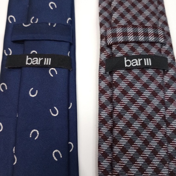 Bar III Mens Silk Blend & Wool Blend Slim Neck Tie Skinny Necktie, Set of 2 - Picture 2 of 4